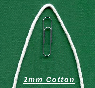 2mm Cotton cord cut lengths (500 pack)